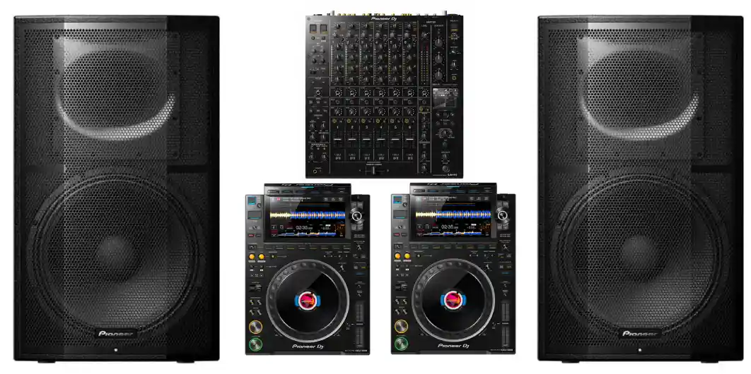 Pioneer DJ XPRS 15 + 2xCDJ 3000 + djm v-10