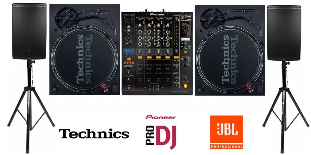 JBL Lautsprecher +  Technics 1210 mk7 + Mischpult Pioneer DJM 900 Nexus 