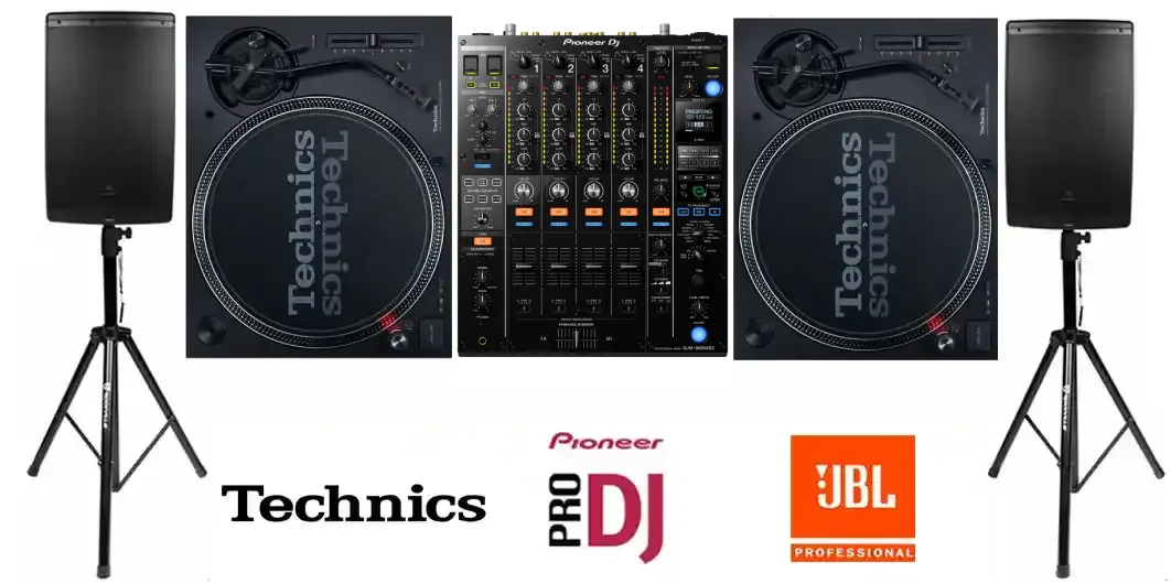 JBL Lautsprecher +  Technics 1210 mk7 + Mischpult Pioneer DJM 900 Nxs 2 
